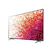 LG 86 collu NanoCell 4K televizors ar α7 procesoru un HGIG režīmu spēlēm, Sānu skats 30 grādu leņķī ar aizpildošo attēlu, 86NANO753PA, thumbnail 3