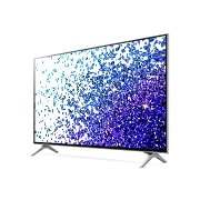 LG 43 collu NanoCell 4K televizors ar α7 procesoru un HGIG režīmu spēlēm, Sānu skats 30 grādu leņķī ar aizpildošo attēlu, 43NANO773PA, thumbnail 3