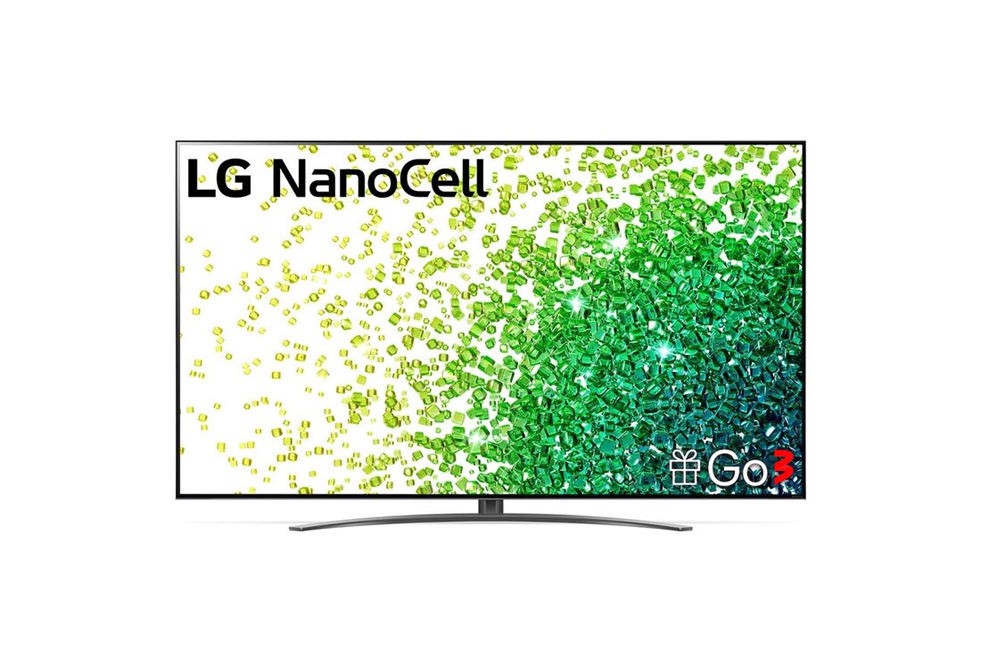LG 86 collu NanoCell 4K televizors ar α7 procesoru un HGIG režīmu spēlēm, Skats no priekšpuses uz LG NanoCell televizoru, 86NANO863PA, thumbnail 6