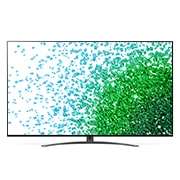 LG 75 collu NanoCell 4K televizors ar α7 procesoru un HGIG režīmu spēlēm, Skats no priekšpuses ar aizpildošo attēlu, 75NANO813PA, thumbnail 2