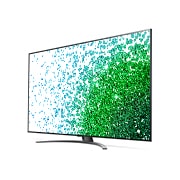 LG 75 collu NanoCell 4K televizors ar α7 procesoru un HGIG režīmu spēlēm, Sānu skats 30 grādu leņķī ar aizpildošo attēlu, 75NANO813PA, thumbnail 3