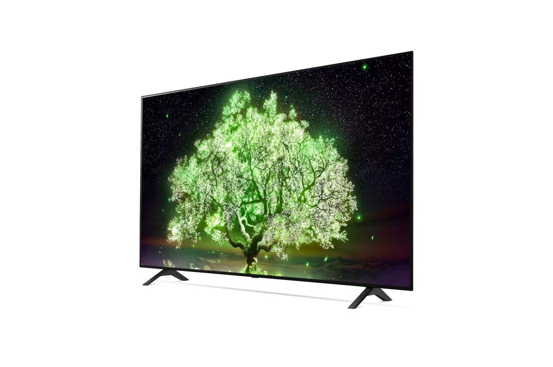 LG 65'' 4K OLED TV A1, Pretējs sānu skats 30 grādu leņķī, OLED65A13LA, thumbnail 3