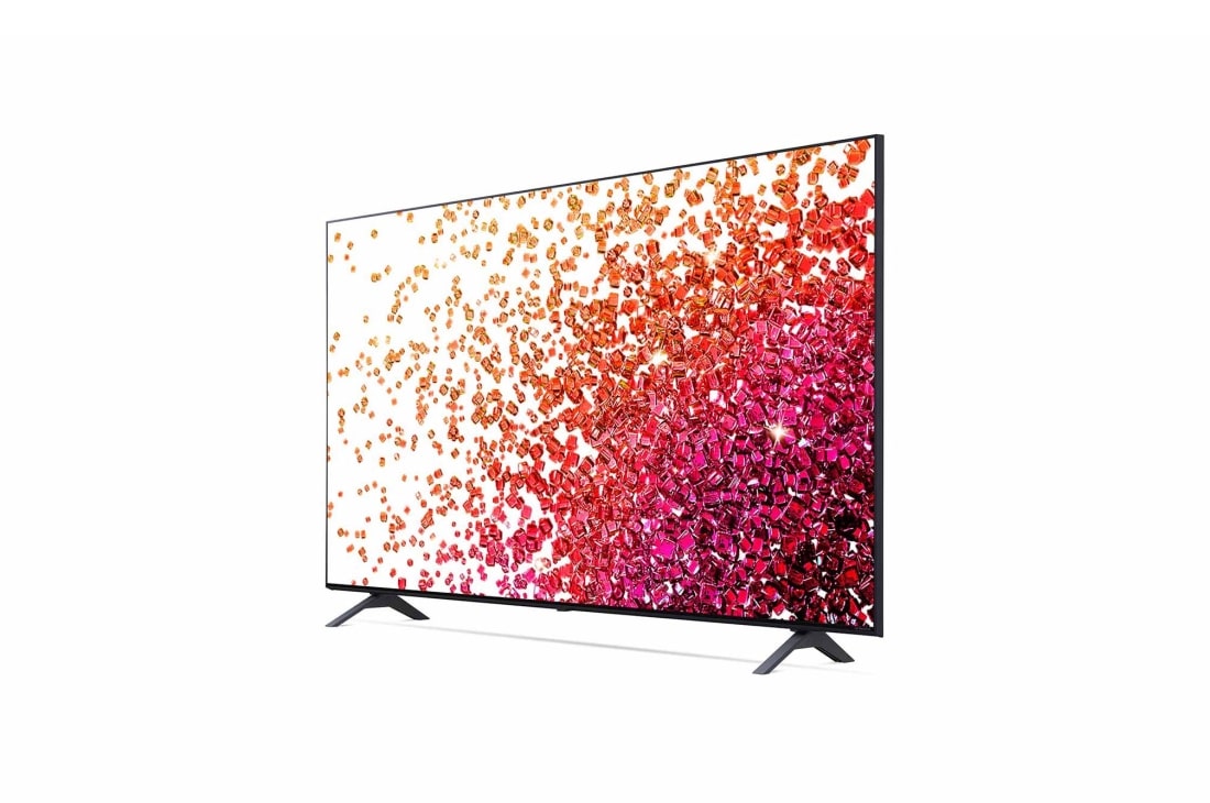 LG 50 collu NanoCell 4K televizors, Sānu skats 30 grādu leņķī ar aizpildošo attēlu, 50NANO753PR, thumbnail 3