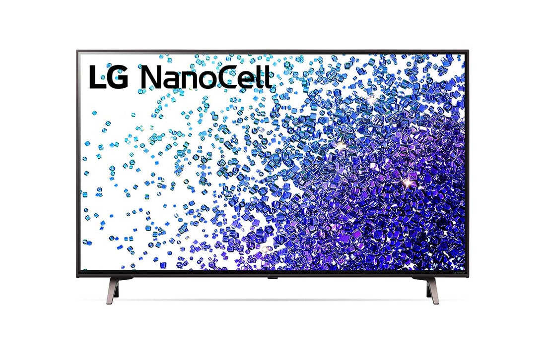 LG 43 collu NanoCell 4K televizors, Skats no priekšpuses uz LG NanoCell televizoru, 43NANO793PB