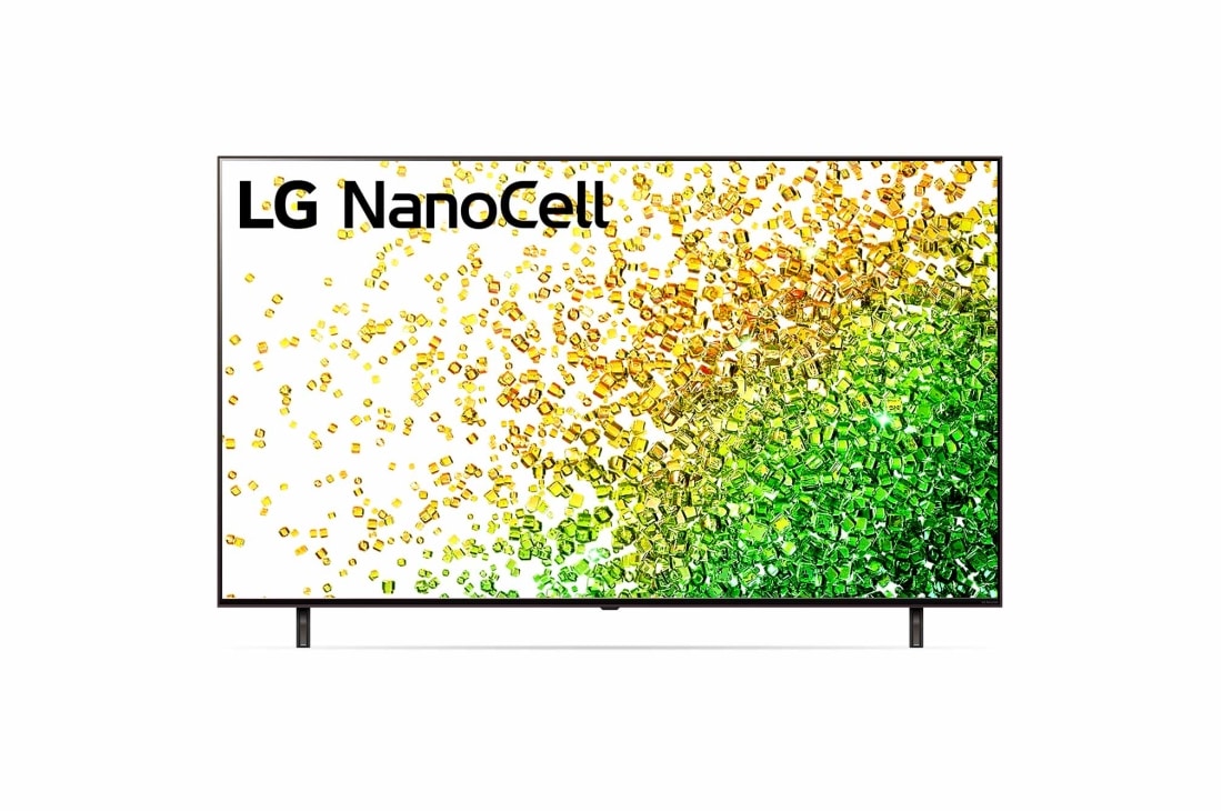 LG 55 collu NanoCell 4K televizors ar α7 procesoru un Dolby Atmos, Skats no priekšpuses uz LG NanoCell televizoru, 55NANO893PC