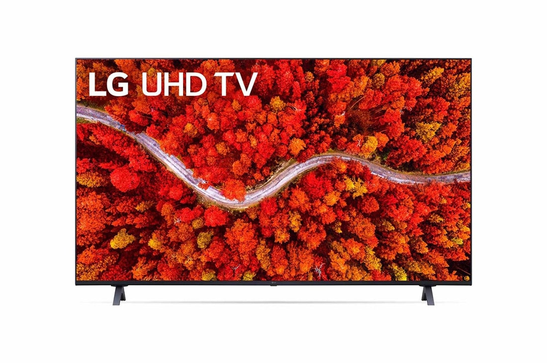 LG 55 collu UHD 4K televizors  55UP8000, Skats no priekšpuses uz LG UHD televizoru, 55UP80003LR