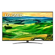 LG 65 collu QNED 4K televizors, Skats no priekšpuses uz LG QNED TV ar aizpildošo attēlu un produkta logotipu, 65QNED813QA, thumbnail 1