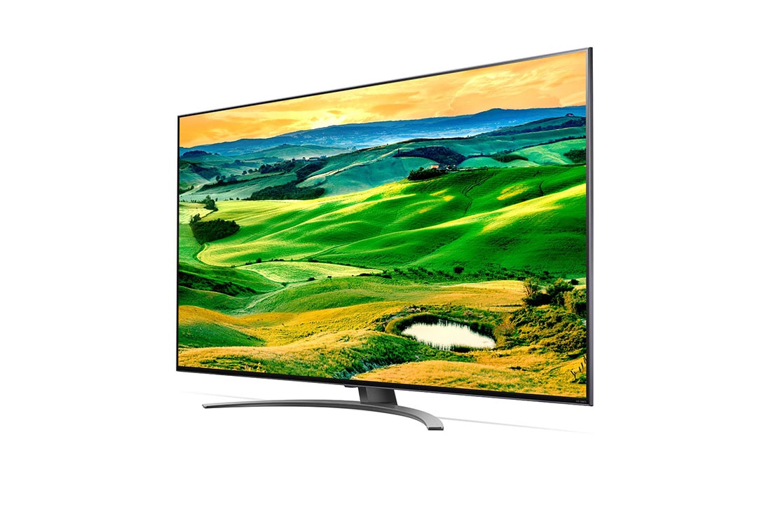 LG 65 collu QNED 4K televizors, Sānu skats 30&nbsp;grādu leņķī ar aizpildošo attēlu, 65QNED823QB, thumbnail 3