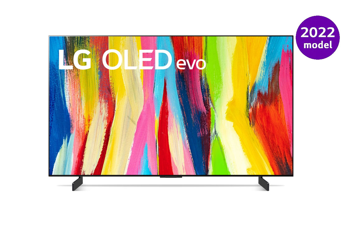 LG OLED evo C2 42 collu 4K Smart TV, Skats no priekšpuses, OLED42C21LA