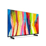 LG OLED evo C2 42 collu 4K Smart TV, sānu skats –30 grādu leņķī, OLED42C21LA, thumbnail 5