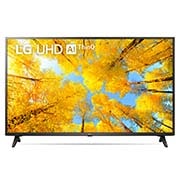 LG 65 collu UHD 4K televizors 65UQ7500, Skats no priekšpuses uz LG UHD televizoru ar aizpildošo attēlu un produkta logotipu , 65UQ75003LF, thumbnail 1