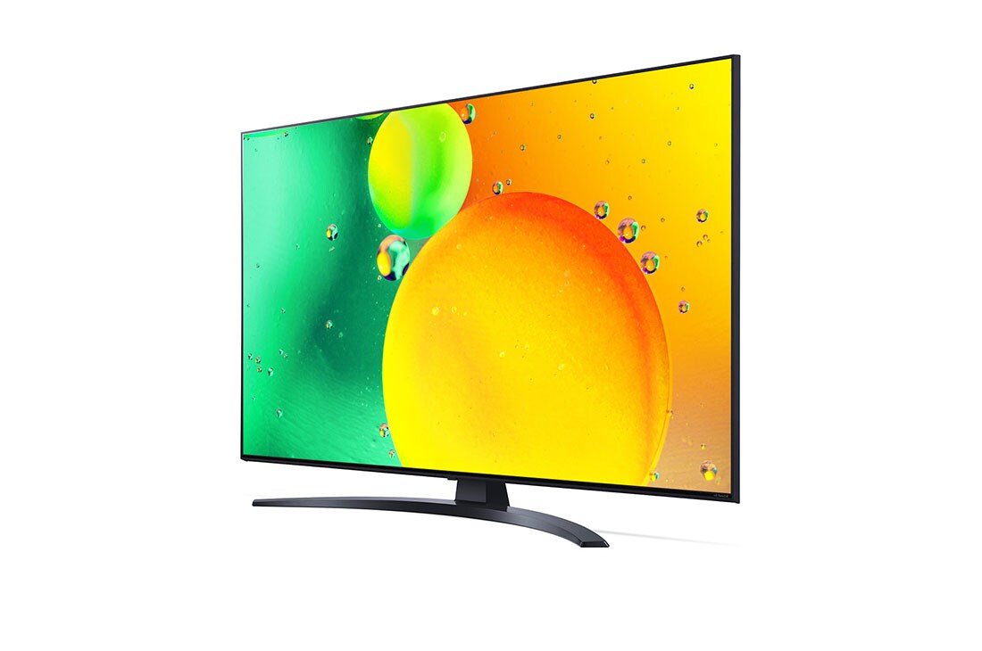 LG 43 collu NanoCell 4K televizors ar α5 procesoru , Sānu skats 30 grādu leņķī ar aizpildošo attēlu, 43NANO763QA, thumbnail 3