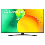 LG 43 collu NanoCell 4K televizors ar α5 procesoru , Skats no priekšpuses uz LG NanoCell televizoru, 43NANO763QA, thumbnail 1