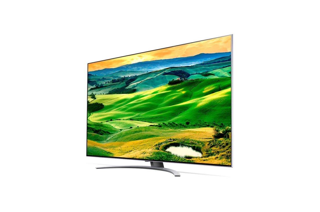 LG 75 collu QNED 4K televizors, Sānu skats 30&nbsp;grādu leņķī ar aizpildošo attēlu, 75QNED823QB, thumbnail 3