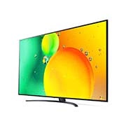 LG 86 collu NanoCell 4K televizors ar α7 procesoru , Sānu skats 30 grādu leņķī ar aizpildošo attēlu, 86NANO763QA, thumbnail 3