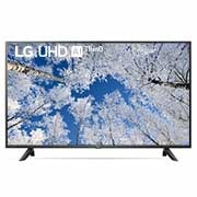 LG 43 collu UHD 4K televizors 43UQ7000, Skats no priekšpuses uz LG UHD televizoru ar aizpildošo attēlu un produkta logotipu, 43UQ70003LB, thumbnail 1