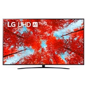 LG 75 collu UHD 4K televizors 75UQ9100, Skats no priekšpuses uz LG UHD televizoru ar aizpildošo attēlu un produkta logotipu , 75UQ91003LA, thumbnail 1