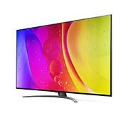 LG 65 collu NanoCell 4K televizors ar α5 procesoru un Dolby Atmos , Sānu skats 30 grādu leņķī ar aizpildošo attēlu, 65NANO813QA, thumbnail 3