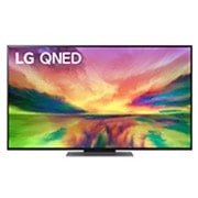 LG QNED 82 55 collu 4K Smart TV, 2023, Skats no priekšpuses uz LG QNED televizoru ar aizpildošo attēlu un produkta logotipu, 55QNED823RE, thumbnail 1