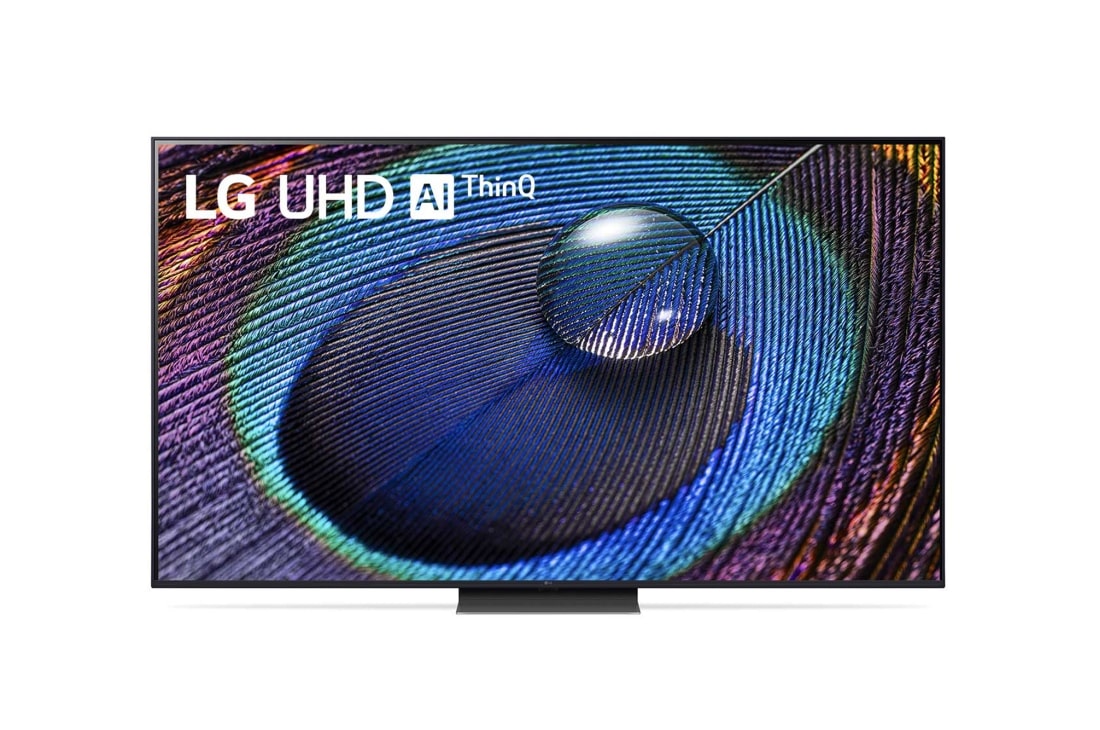 LG UHD UR91 75 collu 4K Smart TV 2023, Skats no priekšpuses uz LG UHD televizoru, 75UR91003LA