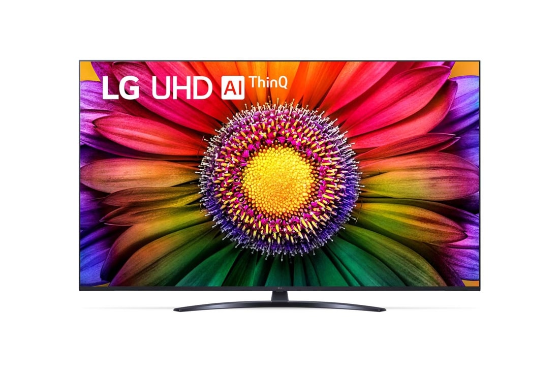 LG UHD UR81 50 collu 4K Smart TV 2023, skats no priekšpuses bez aizpildošā attēla, 50UR81003LJ