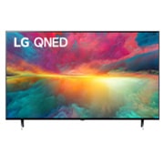LG 55 collu LG QNED QNED75 4K Smart TV 55QNED75, Skats no priekšpuses uz LG QNED televizoru ar aizpildošo attēlu un produkta logotipu, 55QNED753RA, thumbnail 1