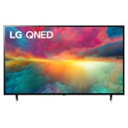 LG 50 collu LG QNED75 4K Smart TV 50QNED75, Skats no priekšpuses uz LG QNED televizoru ar aizpildošo attēlu un produkta logotipu, 50QNED753RA, thumbnail 1