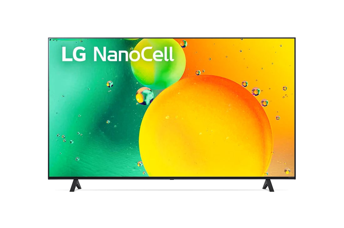 LG 55 collu NanoCell 4K televizors ar α5 procesoru , Skats no priekšpuses uz LG NanoCell televizoru, 55NANO753QC