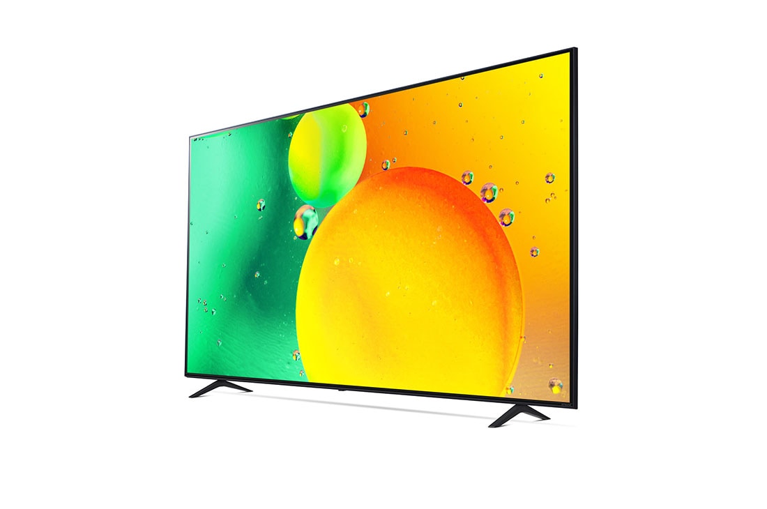 LG 75 collu NanoCell 4K televizors ar α7 procesoru , Sānu skats 30 grādu leņķī ar aizpildošo attēlu, 75NANO753QA, thumbnail 3