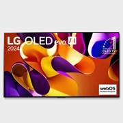 LG 77 collu LG OLED evo AI G4 4K viedtelevizors OLED77G4 WebOS24 2024, Priekšējais skats ar LG OLED evo AI TV, OLED G4, 11 gadu pasaules Nr. 1 OLED TV emblēma un webOS Re:New Program logotips ekrānā, OLED77G42LW, thumbnail 4