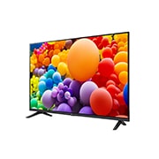 LG 43 collu LG UHD AI 4K viedtelevizors UT73 WebOS24 2024, Uz kreiso pusi vērsts skats nelielā leņķī no sāna ar LG UHD TV, UT73, 43UT73003LA, thumbnail 3