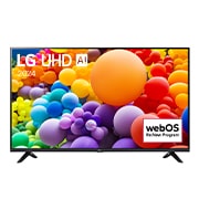 LG 55 collu LG UHD AI 4K viedtelevizors UT73 WebOS24 2024, LG UHD TV, UT73 priekšējais skats ar LG UHD AI ThinQ, 2024 tekstu un webOS Re:New Program logotipu ekrānā, 55UT73003LA, thumbnail 1