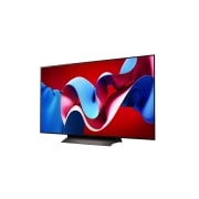 LG 48 collu LG OLED evo AI C4 4K viedtelevizors OLED48C4 WebOS24 2024, Uz kreiso pusi vērsts skats no sāna ar LG OLED evo televizoru, OLED C4, OLED48C42LA, thumbnail 2