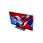 LG 48 collu LG OLED evo AI C4 4K viedtelevizors OLED48C4 WebOS24 2024, Skats leņķī ar LG OLED evo televizoru, OLED C4 no apakšas, OLED48C42LA, thumbnail 8