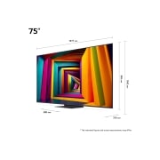 LG 75 collu LG UHD AI 4K viedtelevizors UT91 WebOS24 2024, dimension, 75UT91003LA, thumbnail 6