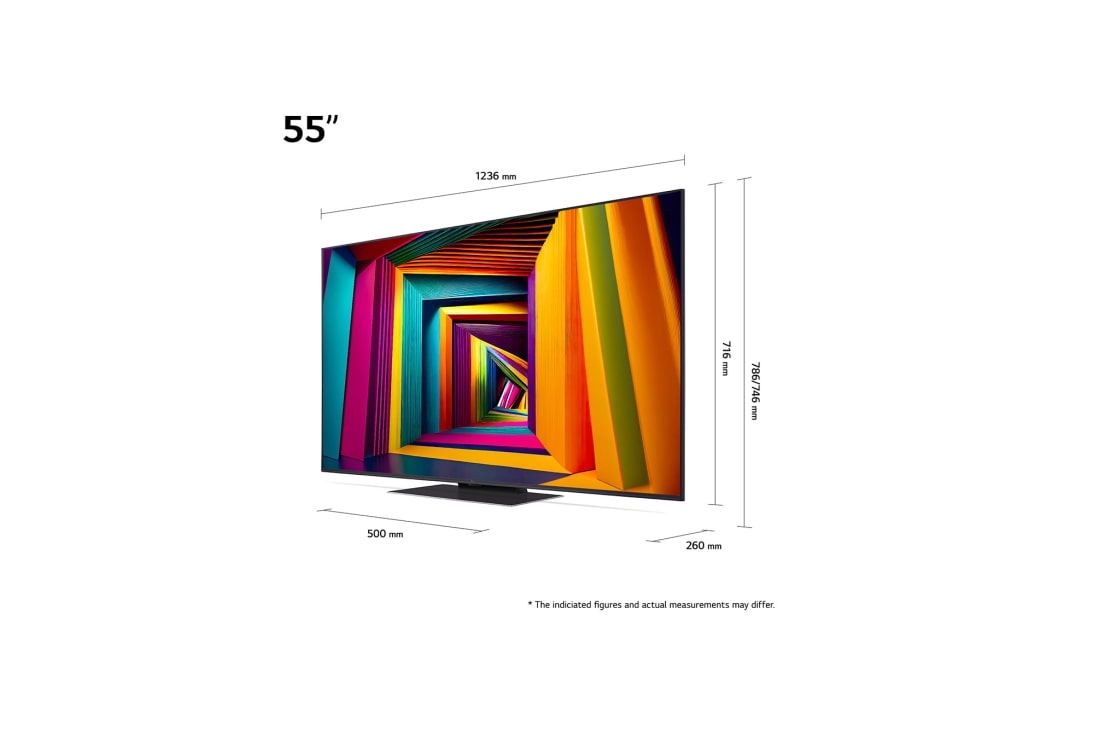 LG 55 collu LG UHD AI 4K viedtelevizors UT91 WebOS24 2024, dimenion, 55UT91003LA, thumbnail 6