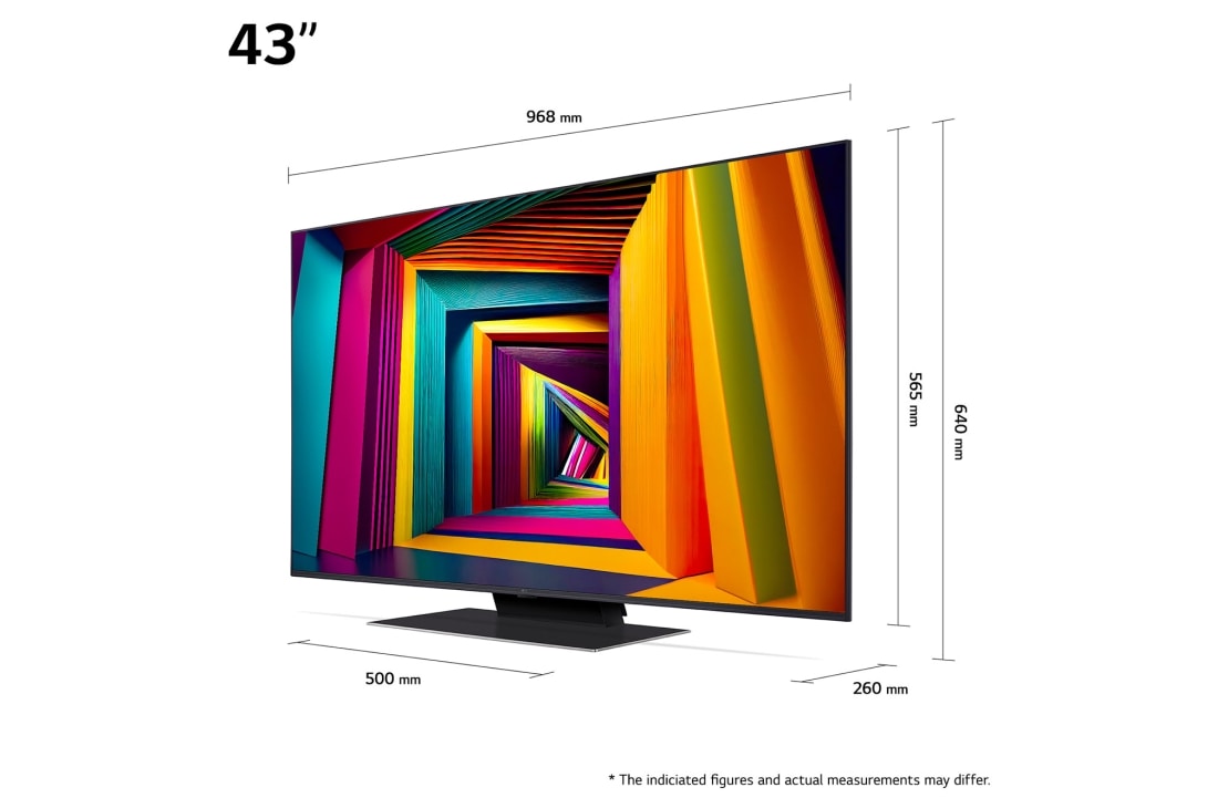 LG 43 collu LG UHD AI 4K viedtelevizors UT91 WebOS24 2024, dimension, 43UT91003LA, thumbnail 6