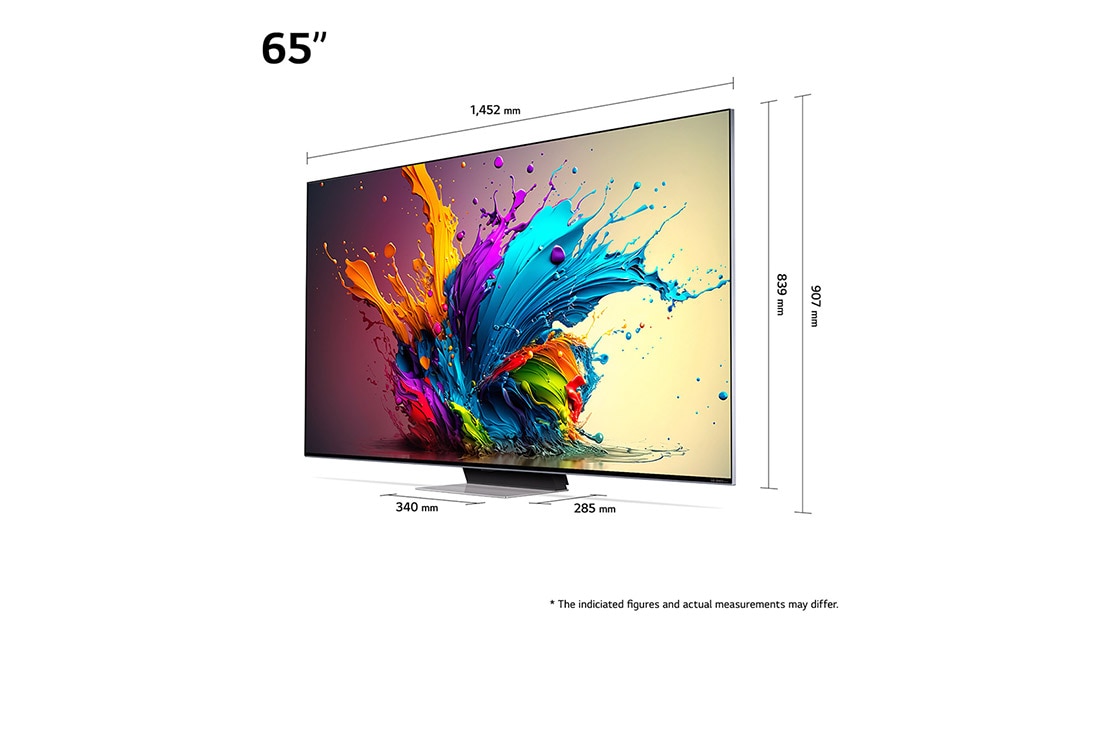 LG 65 collu LG QNED MiniLED AI 4K viedtelevizors QNED91 WebOS24 2024, LG QNED TV, QNED91 priekšējais skats, 65QNED91T3A, thumbnail 2