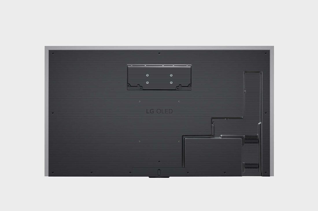 LG Pasaulē pirmais True Wireless TV 83 collu LG OLED evo AI M4 ar 4K 144Hz video un audio pārsūtīšanu , Skats no aizmugures ar LG OLED evo TV, OLED M4, OLED83M49LA, thumbnail 5