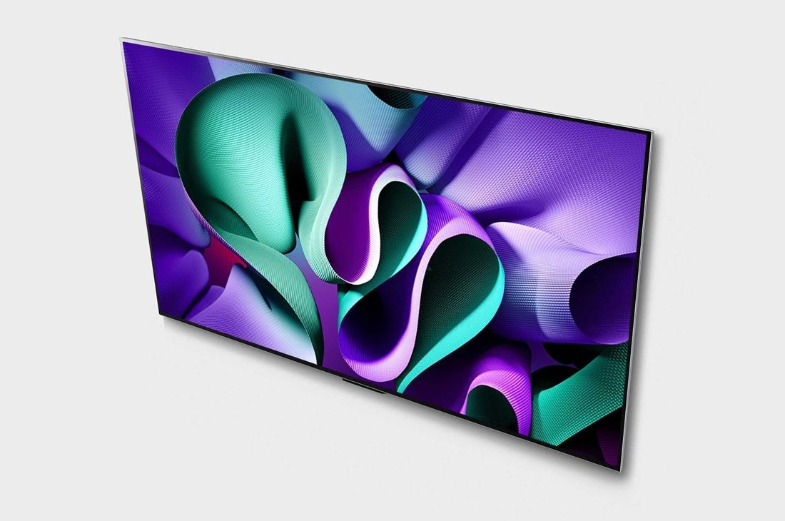 LG Pasaulē pirmais True Wireless TV 77&nbsp;collu LG OLED evo AI M4 ar 4K 144Hz video un audio pārsūtīšanu , Skats leņķī ar  LG OLED evo TV, OLED M4 no augšas, OLED77M49LA, thumbnail 4