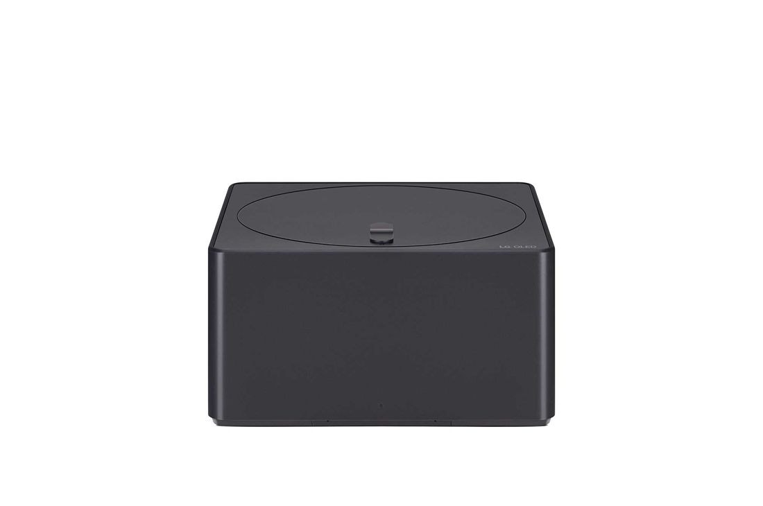 LG Pasaulē pirmais True Wireless TV 77&nbsp;collu LG OLED evo AI M4 ar 4K 144Hz video un audio pārsūtīšanu , Skats no priekšas uz Zero Connect Box, OLED77M49LA, thumbnail 7