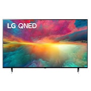 LG 75 collu LG QNED AI 4K viedtelevizors QNED77 WebOS24 2024, LG 75 collu LG QNED QNED75 4K Smart TV 75QNED75, Skats no priekšpuses uz LG QNED televizoru ar aizpildošo attēlu un produkta logotipu, 75QNED753RA, 75QNED773RB, thumbnail 1
