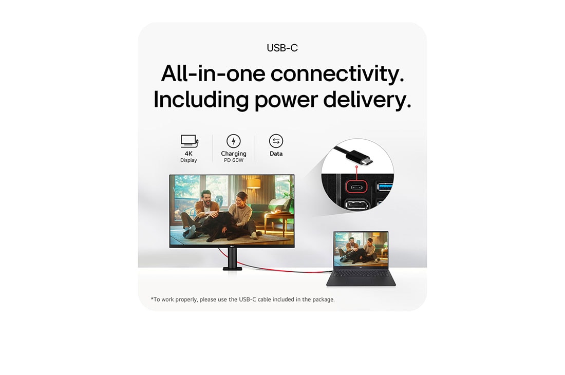 LG 31,5” UHD 4K Ergo IPS monitors ar USB-C, USP all in one conncetivity, 32UN880K-B, thumbnail 17