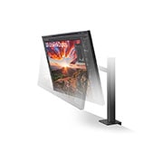LG 31,5” UHD 4K Ergo IPS monitors ar USB-C, perspective view with monitor tilted downward, 32UN880K-B, thumbnail 5