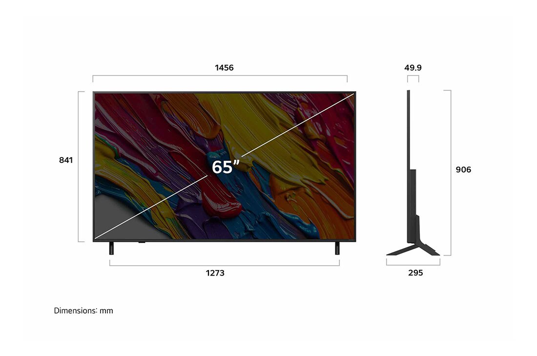 LG 65 collu LG QNED AI 4K viedtelevizors QNED84 2025, Skats no kreisās puses sāna ar LG QNED82 TV , 65QNED84A3C, thumbnail 4