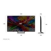 LG 65 collu LG QNED evo AI MiniLED 4K viedtelevizors QNED93 2025, dimension, 65QNED93A6A, thumbnail 5