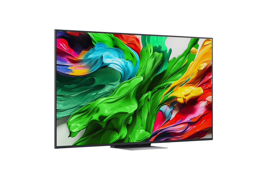 LG 65 collu LG QNED evo AI MiniLED 4K viedtelevizors QNED87 2025, Uz labo pusi vērsts skats nelielā leņķī no sāna ar LG QNED evo QNED85 TV, 65QNED87A3B, thumbnail 2