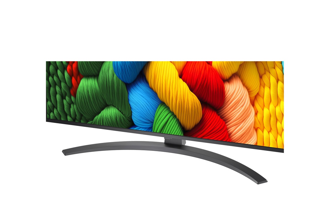 LG 43 collu LG NanoCell AI 4K viedtelevizors NANO81 2025, tuvu skats uz stendu, 43NANO81A3A, thumbnail 4