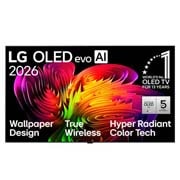 LG 77 collu Wallpaper TV LG OLED evo AI W6 True Wireless 4K Smart TV 2026, front view, OLED77W69LA, thumbnail 1