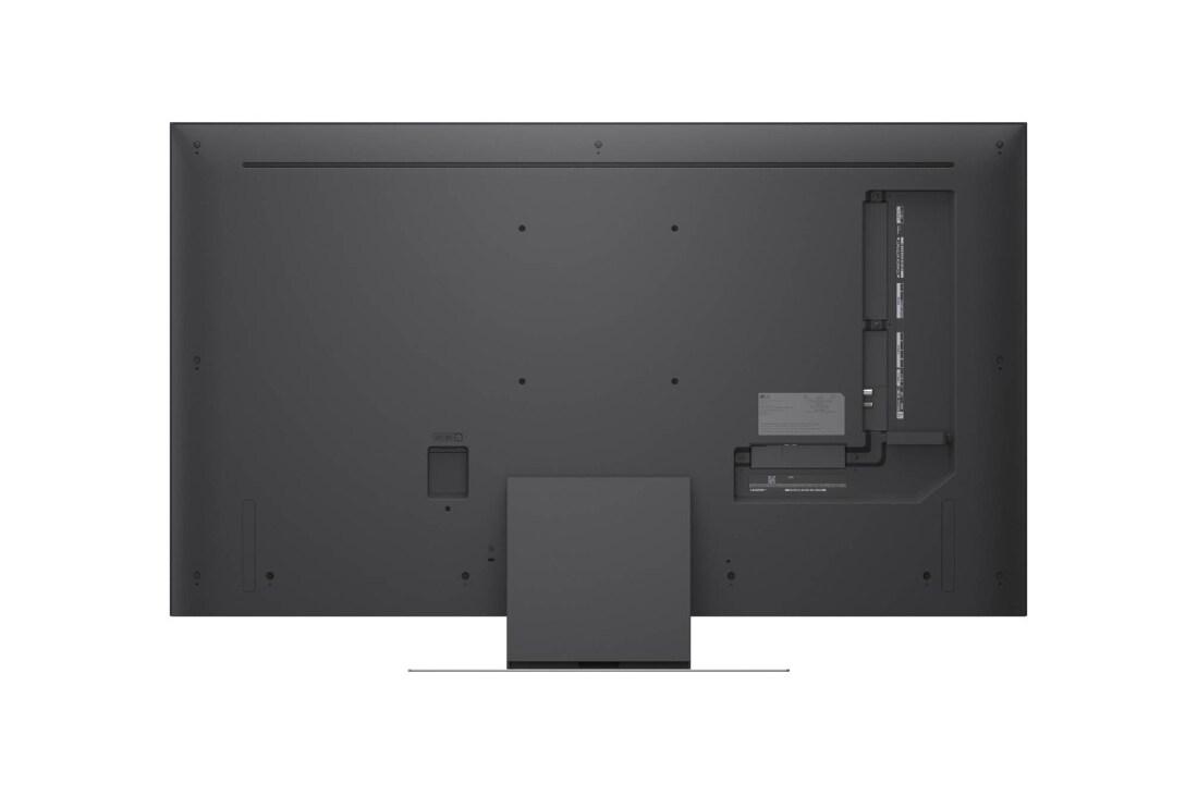 LG 50&nbsp;collu LG Mini RGB evo AI 4K viedtelevizors 2026, LG Mini RGB evo AI MRGB85 redzams no priekšpuses un sāna: TV ir 75 collu displejs ar 1677 mm platu ekrānu, 966 mm ekrāna augstumu, 1032 mm augstumu ar statīvu, 51,6 mm dziļumu un statīva nospiedumu 14, 50MRGB87B3B, thumbnail 3